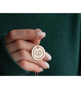 Kişiye Özel 925 Ayar Gümüş Evcil Hayvan Fotoğraflı İsim Detaylı Kolye (Rose)