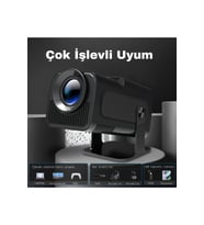 Yüksek Performanslı  Full HD Taşınabilir Projeksiyon Cihazı, HDMI-USB, Wi-Fi, Bluetooth