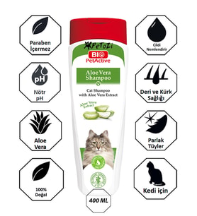 Kediler için Aloe Vera Özlü Şampuan 400 ML