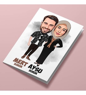 Kişiye Özel Her Zaman Birlikteyiz Karikatürlü Tebrik Kartı