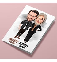 Kişiye Özel Her Zaman Birlikteyiz Karikatürlü Tebrik Kartı