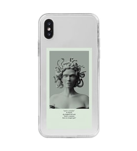 Iphone X ve XS Uyumlu Medusa Tasarımlı Şeffaf Telefon Kılıfı