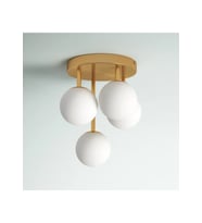 Pregarten Camlı Plafonyer Avize RA-AVZ- 3549-67-81 (Eskitme Altın)