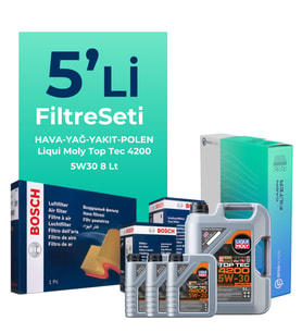 Bosch BMW 5.25 Dizel Filtre Bakım Seti Liqui Moly Motor Yağlı (2005-2008) 5 Li