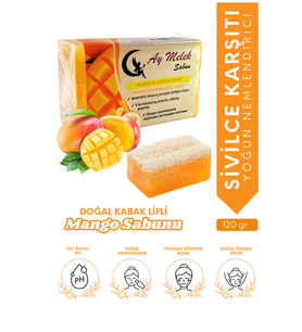 Mango Özlü Doğal Kabak Lifli Güzellik Sabunu Cilt Kırışıklık Önleyici Etkili