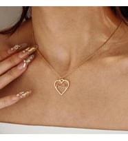 Kişiye Özel 925 Ayar Gümüş Kalp İsim Kolye (Gold)