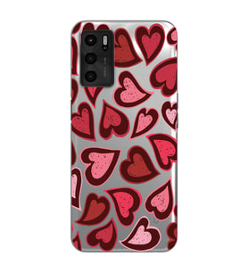 Oppo A16 Uyumlu Kalp Desenli Şeffaf Telefon Kılıfı