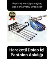 Çok Fonksiyonlu Organizer Katlanabilir Kumaş Kot Eşarp Hareketli Dolap İçi Pantolon Askılığı 5 In 1
