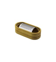 AHŞAP BAMBU HAZNELİ YATAY - OVAL METAL BOMBELİ MEYVE RENDESİ 7 X 15.5CM (5343)