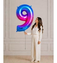 76 cm Renkli 9 Rakamı Helyumlu Balon