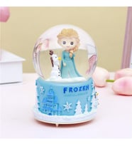 Frozen Temalı Orta Boy Işıklı Müzikli Kar Küresi (Mavi)