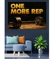 One More Rep Fitness Motivasyon Dekoratif Kanvas - Mdf Ahşap Tablo