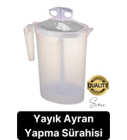 Pratik Yayık Ayran Sürahisi Karıştırıcı Köpürten Basmalı Çalkalama Plastik 2,4 lt Büyük Boy Mixer