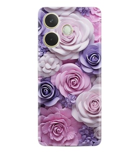 Oppo A5 Pro 5G Kılıf Boutique Baskılı Resimli Mor Güller Pcode -029