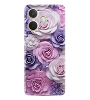 Oppo A5 Pro 5G Kılıf Boutique Baskılı Resimli Mor Güller Pcode -029
