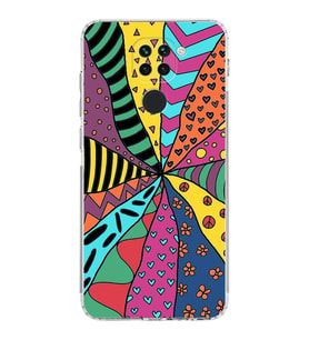 PrintiFy Xiaomi Redmi Note 9 ile Uyumlu Retro Color 4  Kamera Korumalı Şeffaf  Kılıf