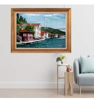 Altın Varaklı  Çerçeveli Paspartulu Tablo ndd961 (Gold)