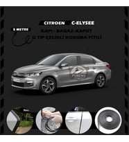 Citroen C-Elysee Oto Araç Kapı Koruma Fitili 5metre Parlak Siyah Renk