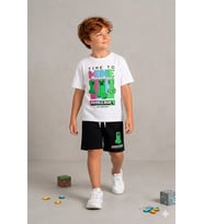 Cg Kids Minecraft Erkek Çocuk Tshirt & Şort Alt Üst Takım Süper Kalite