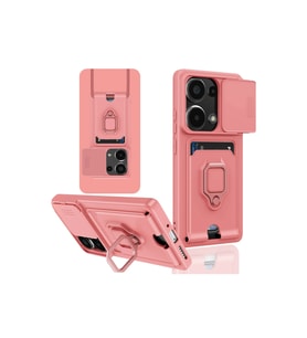 Xiaomi Redmi Note 13 Pro 4g Kılıf Zuma Kartvizitli Yüzüklü Silikon - Pembe