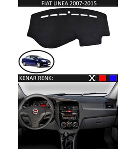 Fiat Linea 2007-2015 Için Uygun Torpido Koruma Halısı Siyah Kenar Renk Siyah