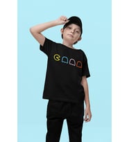 Unisex Sade Pacman Baskılı Oyun Çocuk Tişört (1-12 Yaş)