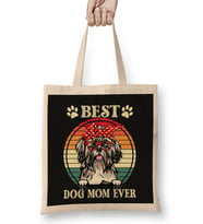 Funny Best Shih Tzu Dog Mom For Dog Lover Gift Bez Çanta Uzun Saplı