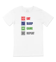 Eat Sleep Game Repeat Tişört