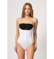 BEYAZ MI Emay 2043 Göğsü Açık Agraflı Body Korse