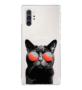 PrintiFy Samsung Galaxy Note 10 Plus ile Uyumlu Kedi 3 Kamera Korumalı Şeffaf Kılıf