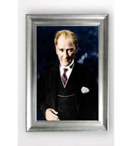 Gümüş Çerçeveli Atatürk Tablo cv977