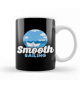 Funny Smooth Sailing Nautical Boating Sailor Kupa Bardak Porselen