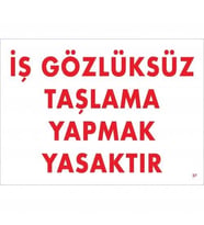 Mey İthalat® İş Gözlüksüz Taşlama Yapmak Yasaktır Uyarı Levhası 25X35 Kod:37