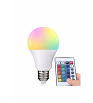 Uzaktan Kumandalı Renk Değiştiren Ampul Rgb 9w Beyaz Dahil 16 Renkli (Çok Renkli)