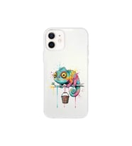iPhone 12 ile Uyumlu Splash Bukalemun Tasarımlı Şeffaf Silikon Kılıf