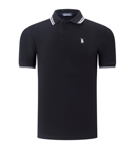 T8594 DEWBERRY ERKEK T-SHIRT-DÜZ SİYAH