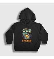 Presmono Unisex Çocuk Siyah Just More Episode Cat Kedili Kapüşonlu Sweatshirt 450858tt