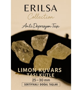 Sertifikalı Limon Kuvars Taşı Kütle 25–30 mm – Anti Depresyon ve Pozitif Enerji Taşı (Çok Renkli)