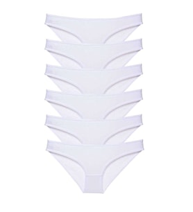 6 adet Süper Eko Set Likralı Kadın Slip Külot Beyaz