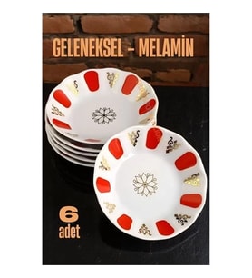 Melamin Çay Tabağı 6 Adet Geleneksel Türk Çay Bardağı Altlığı 721658