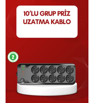 Usb Type-c Destekli 10’lu Grup Priz Termal Korumalı 2m Kablo 2500w