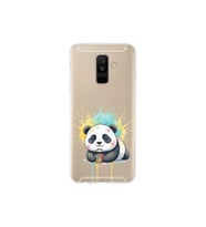Samsung Galaxy A6 Plus (2018) ile Uyumlu Splash Panda Tasarımlı Şeffaf Silikon Kılıf