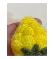 7X5 CM SARI  ÇİLEK KEÇE ÖRGÜ APLİKE ARMA YAMA AKSESUAR