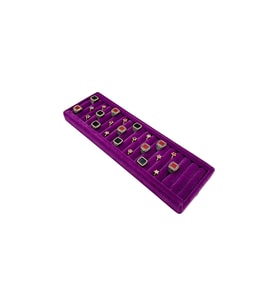 Yüzük Küpe Koldüğmesi Takı Standı Mor Uzun 34 x 11 Cm