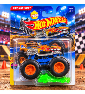 Hot Wheels Airplane Mode Turuncu Köpek Balığı Tasarımlı Büyük Tekerlekli Oyuncak Araba
