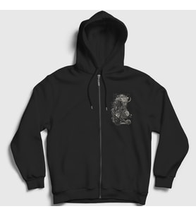 Presmono Unisex Siyah Legend Mastodon Fermuarlı Kapüşonlu Sweatshirt 163371tt
