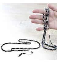 Kuka Namaz Tesbihi - Siyah Renk - Sistemli - Pirinç Sarmal - Küre Kesim