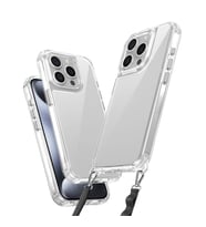 Apple iPhone 15 Pro Max Uyumlu Kılıf Airbagli Takılabilir Askı Aparatlı Zore Snap Silikon Kapak (Şeffaf)