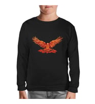Flying Phoenix Bird  Siyah Çocuk Sweatshirt