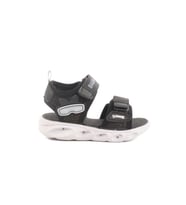 Ayakmod Siyah Cırtlı Işıklı Kız Bebek Sandalet 018127 B (Siyah)